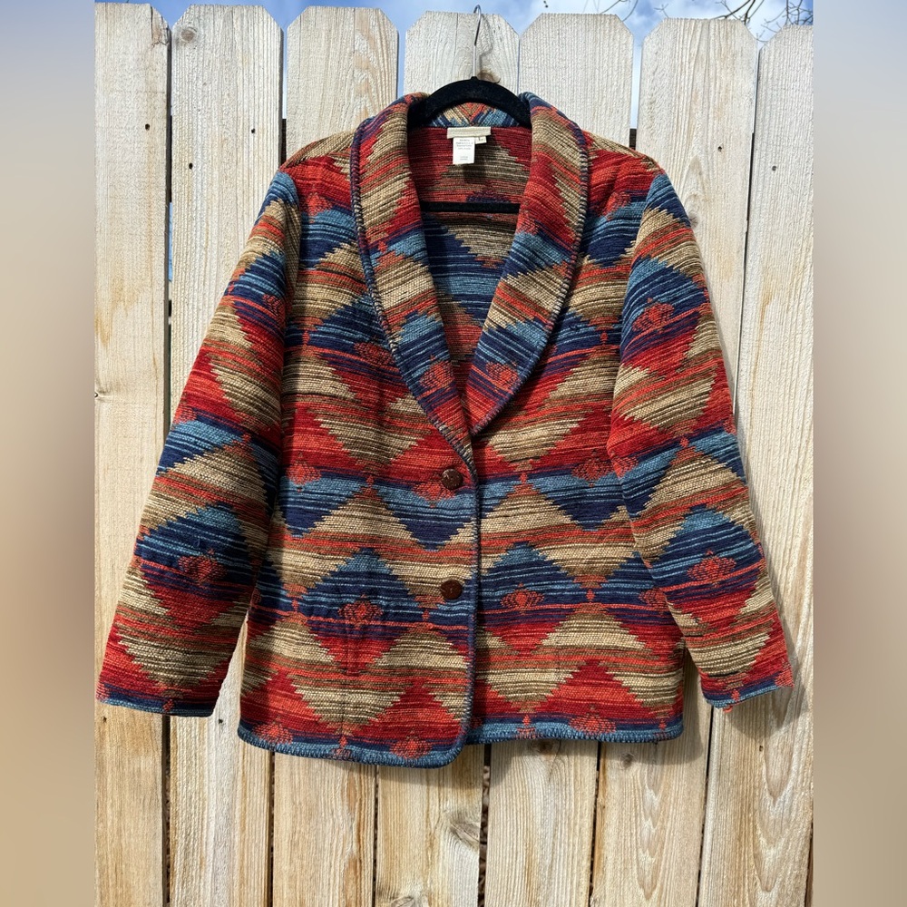 COLDWATER CREEK Vintage Aztec Blazer Jacket | Women’s Large